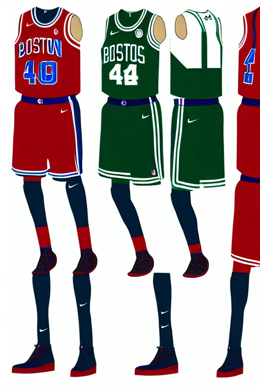 Image similar to boston celtics 4 th of july uniforms, patriotic, god bless america, concept art