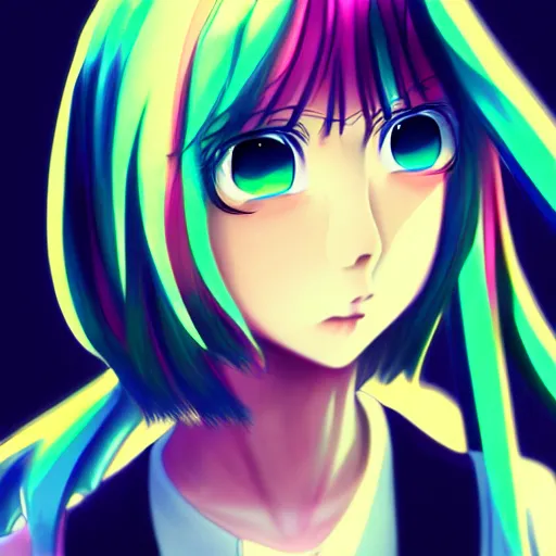 Prompt: chromatic aberration anime portrait