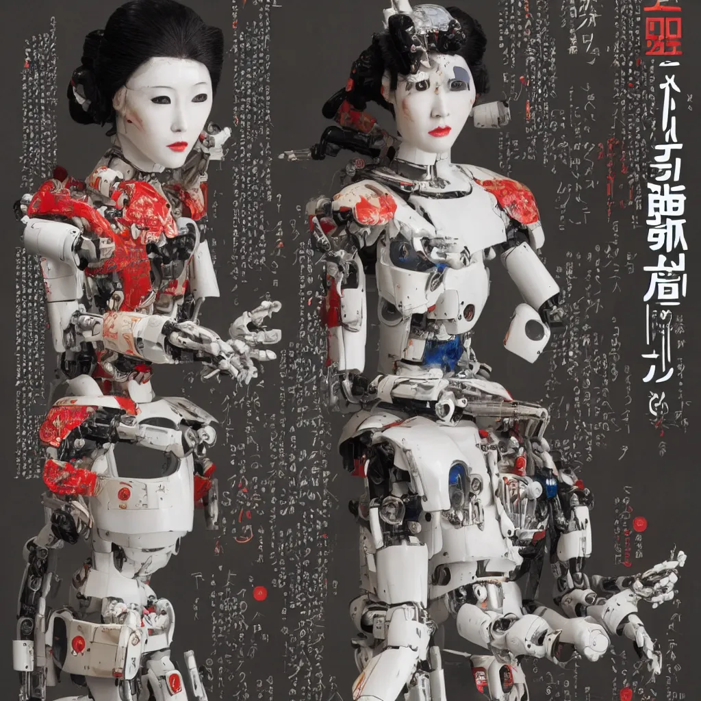 Image similar to Japanese Geisha robot, 8K UHD, highly detailed, Ex Machina (film), star wars, bladerunner