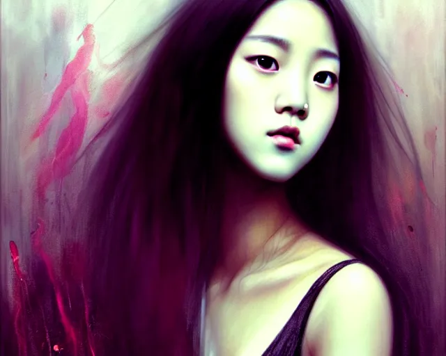 Prompt: jisoo from blackpink, portrait, highly detailed, deep focus, elegant, digital painting, smooth, sharp focus, illustration, ultra realistic, 8 k, art by karol bak and agnes cecile