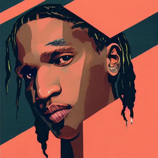 Image similar to Asap Rocky Painting by Sachin Teng, asymmetrical, Organic Painting , Matte Painting, geometric shapes, hard edges, graffiti, street art,:2 by Sachin Teng:4