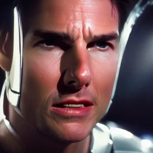 Image similar to Tom Cruise portraying an extraterrestrial alien, sci-fi movie cinematic frame, detailed, sharp