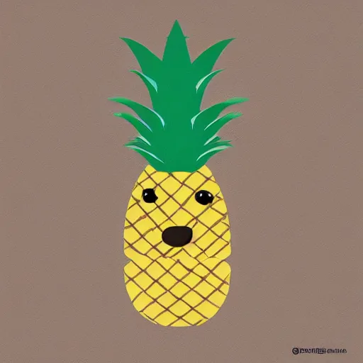 Image similar to pineapple impersonated by a dachshund, digital art