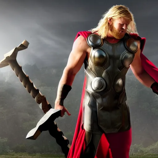Prompt: Giga Chad as Thor