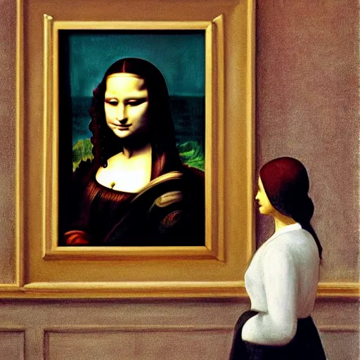 Image similar to mona lisa by edward hopper