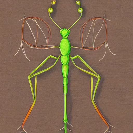 Image similar to dreamcatcher, praying mantis, highly detailed, random