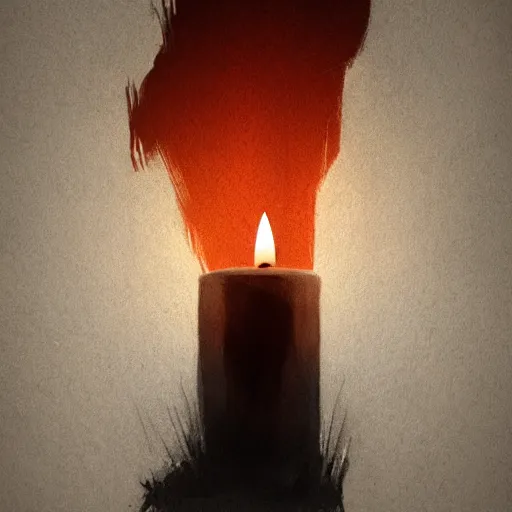 Image similar to candle in the dark, concept art, dramatic light, artstation trending, in brosa style