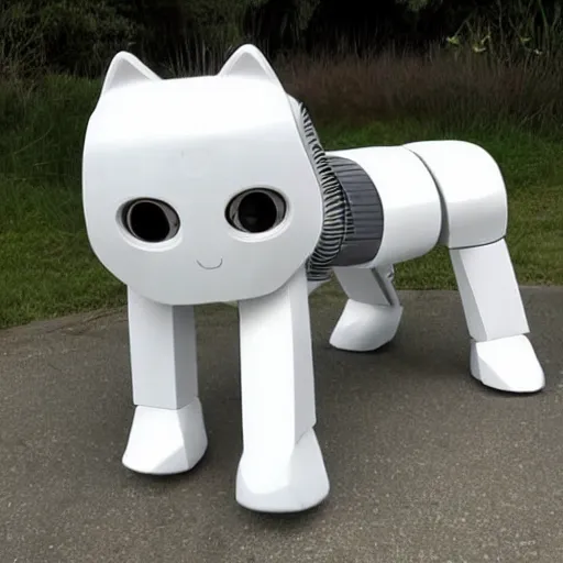 Image similar to white robot cat designed by apple