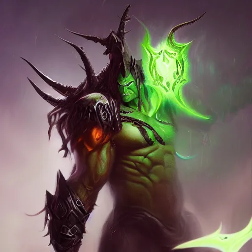 Image similar to illidan stormrage by jama jurabaev, cinematic shot, brush hard, artstation, cgsociety, high quality, brush stroke