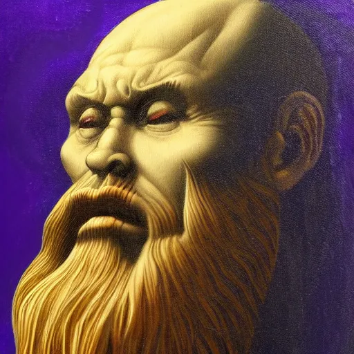 Image similar to thanos, a painting by leonardo da vinci, pixabay contest winner, academic art, da vinci, detailed painting, artwork
