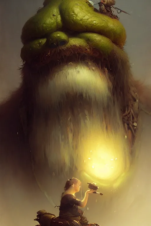 Prompt: great fat ent moss moustache by bayard wu, anna podedworna, gaston bussiere, greg rutkowski