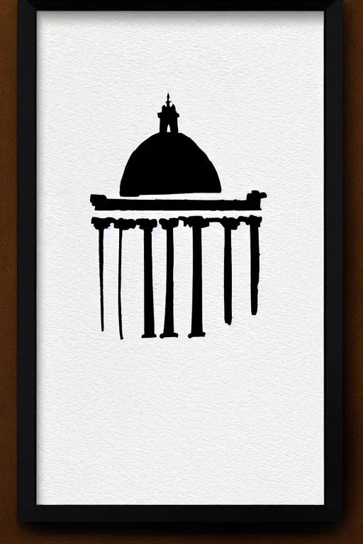 Image similar to minimalist watercolor splash ink art of rome