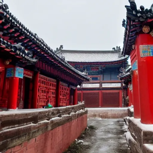 Image similar to Chinese ancient buildings is frozen