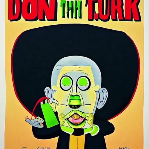 Prompt: don't gunk the monk by tomi ungerer 1 9 7 5, poster, art