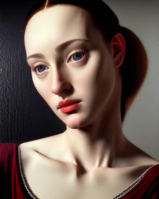 Image similar to hyperrealism photography computer simulation visualisation of parallel universe cgi scene with beautiful highly detailed woman by caravaggio