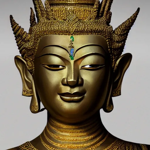 Image similar to sculpture of ramkhamheng, king of sukothai, made by michelangelo, art station, concept art