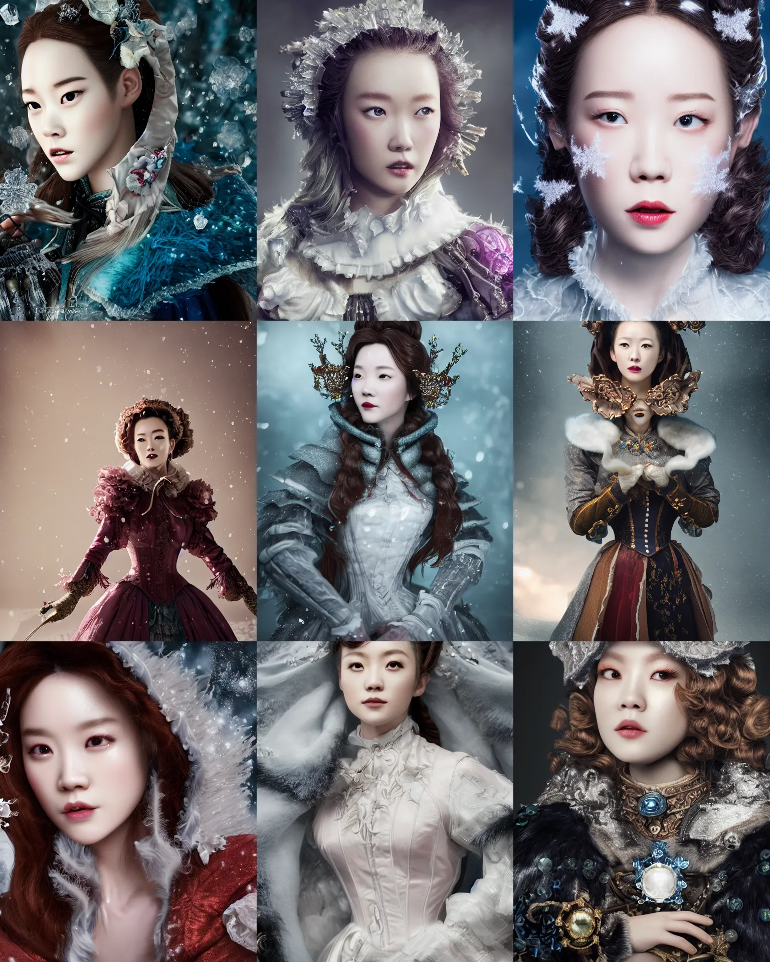 Prompt: Yuqi luo as milady de winter, styling by Tom Eerebout & Sandra Amador, clear makeup, clean hair, dry skin, clear skin, airbrushed, bright eye makeup, warrior body, photo by mario testino, 8k octane render, cinematic, hyper detailed, micro details, insanely detailed, trending on artstation, concept art