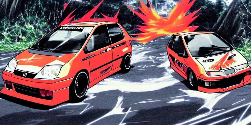 Image similar to honda jazz 2 0 0 6 initial d, anime art