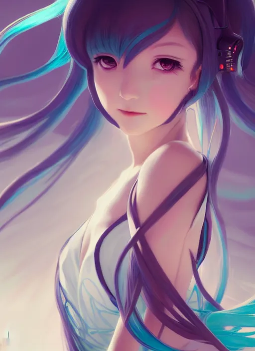 Prompt: hatsune miku art by xima, elegant, highly detailed, digital painting, artstation, concept art, smooth, sharp focus, illustration, art by artgerm and greg rutkowski and alphonse mucha