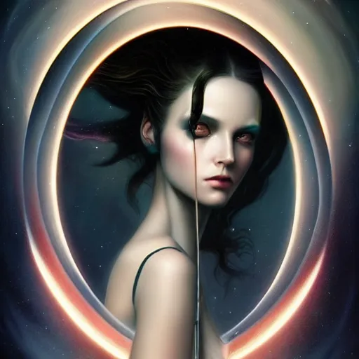 Image similar to a beautiful portrait of a celestial goddess by Jim Burns and Tom Bagshaw