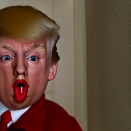 Image similar to film still home alone starring Donald trump