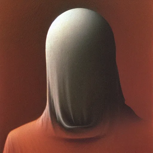 Prompt: priest by Zdzisław Beksiński, oil on canvas