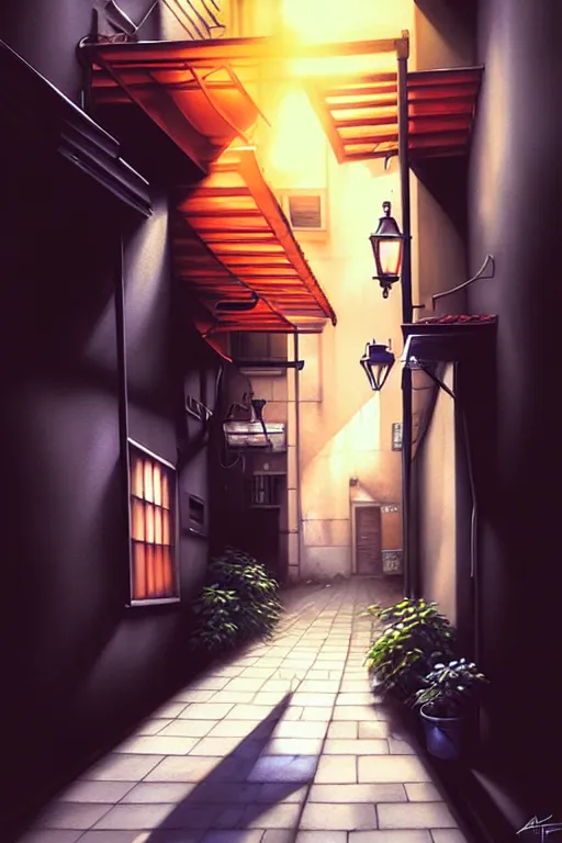 Prompt: Photorealistic hyperrealism shady backalley by Artgerm and WLOP