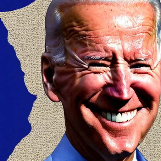 Image similar to smiling Joe Biden covered in monkeypox,