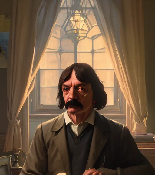 Prompt: Highly detailed portrait of Descartes in GTA V, Stephen Bliss, unreal engine, fantasy art by Greg Rutkowski, Loish, Rhads, ferdinand knab, Makoto Shinkai and Lois van baarle, ilya kuvshinov, rossdraws, Tom Bagshaw, global illumination, radiant light, detailed and intricate environment