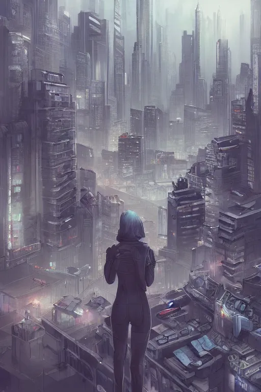 Image similar to the observer overlooking a desolate metropolis, mystic, unsettling, containment pod, creepy, trending on artstation, professional illustration by artgerm