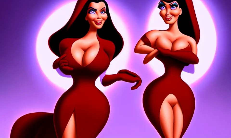 Image similar to epic professional digital art of kim kardashian as jessica rabbit in movie still from who framed roger rabbit, atmospheric lighting, foreboding, leesha hannigan, wayne haag, reyna rochin, ignacio fernandez rios, mark ryden, iris van herpen, artstation,