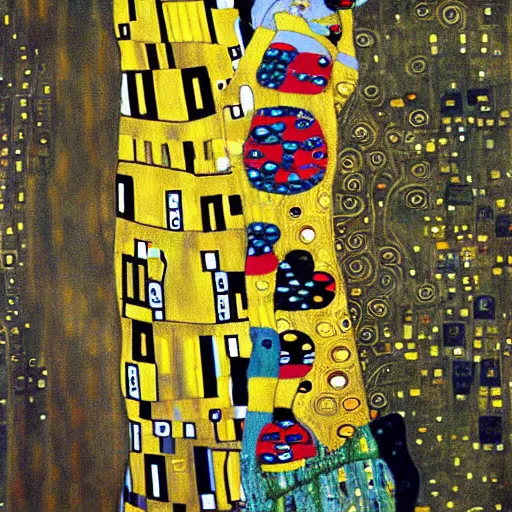 Prompt: downtown new york painting by klimt