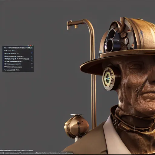 Image similar to 3D photorealistic render of a steampunk🫀, connected trough wired, on a advanced lab, octane render, 4k, unreal 5, very detailed, trending on artstation