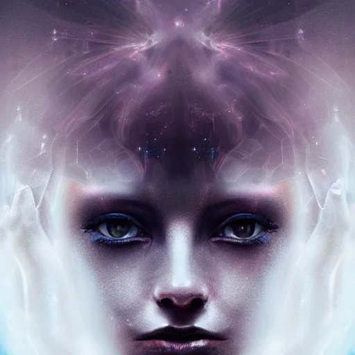 Prompt: The face of the Designer of the Universe, portrait, beautiful digital art, artstation, deviantart, intricate, mysterious, mix of light and darkness, soft
