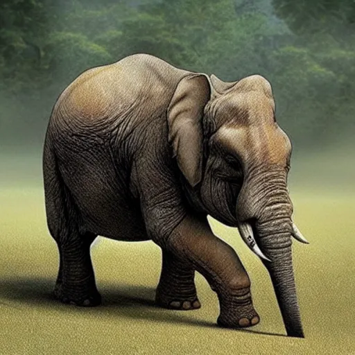 Image similar to t - rex!!!!!!!!! and ( ( ( ( elephant ) ) ) ) hybrid!!!!!!!!! animal