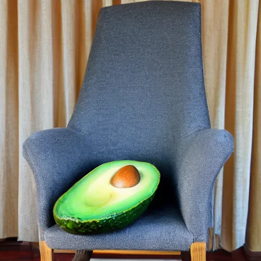 Prompt: an avocado as an arm chair