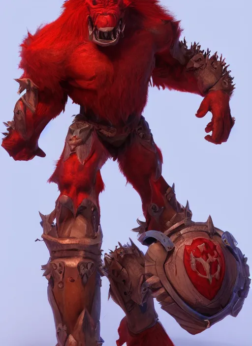 Image similar to а fantasy Proto-Slavic skinny red troll creature in armor inspired blizzard games, full body, detailed and realistic, 4k, trending on artstation, octane render