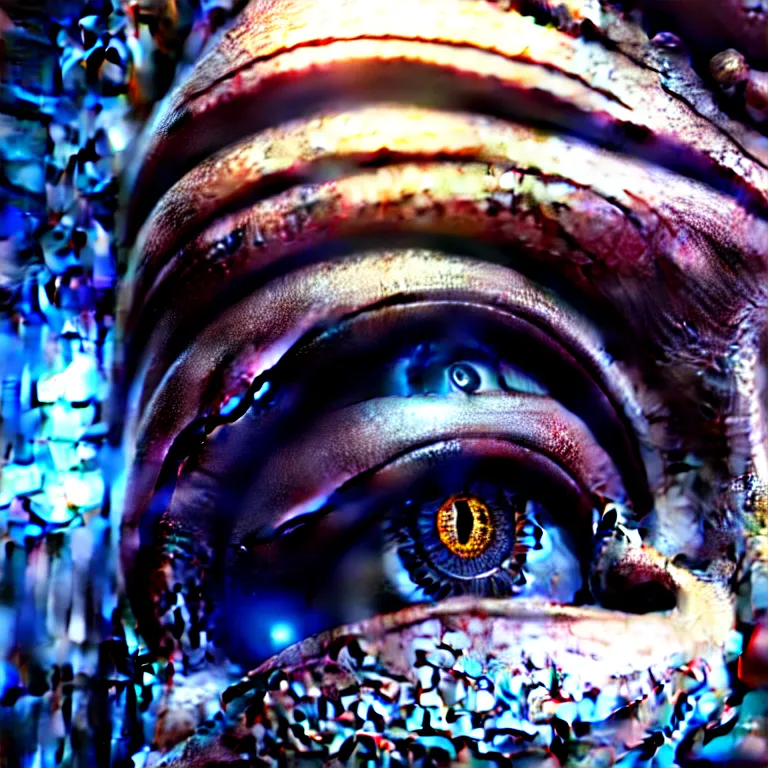 Prompt: ultra realistic beautiful cyborg deity eyes closed, fantasy, intricate details, movie still, highly detailed, photorealistic, octane render, eerie, 8k