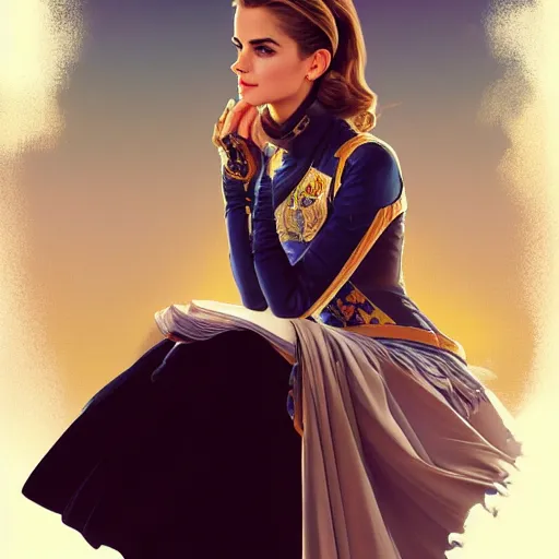 Image similar to A combination of Victoria Justice's and Grace Kelly's and Emma Watson's appearances as an astronaut, full body portrait, western, D&D, fantasy, intricate, elegant, highly detailed, digital painting, artstation, concept art, matte, sharp focus, illustration, art by Artgerm and Greg Rutkowski and Alphonse Mucha