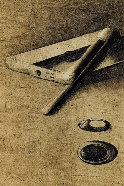 Prompt: “Early design of iPhone by Leonardo da Vinci”