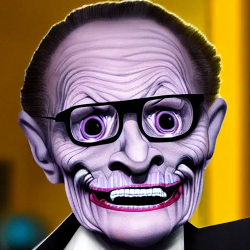 Image similar to larry - king dressed like skeletor comic - book drawing from mad - magazine