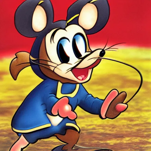 Prompt: the cartoon mouse speedy gonzales stuck in mud