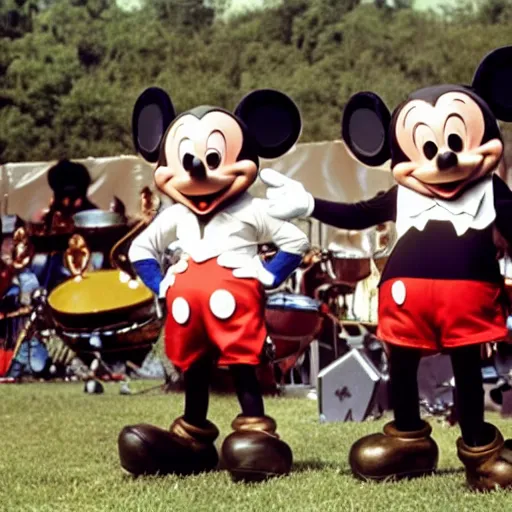 Image similar to mickey mouse performing at woodstock