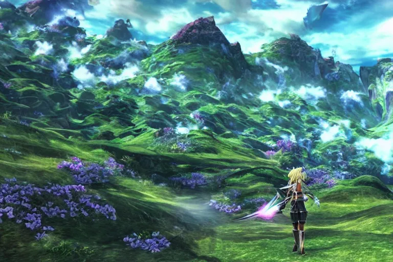 Prompt: Beautiful landscapes that will be in the next Xenoblade game.