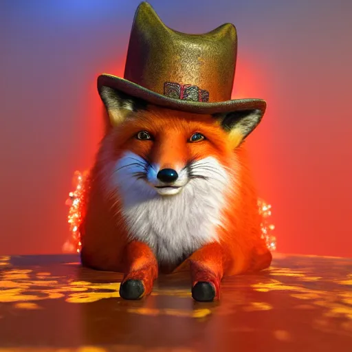 Prompt: Photorealistic cute red fox wearing a sombrero. Hyperdetailed photorealism, 108 megapixels, amazing depth, glowing rich colors, powerful imagery, psychedelic Overtones, 3D finalrender, 3d shading, cinematic lighting, artstation concept art