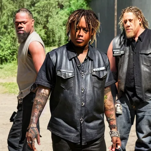 Image similar to juice wrld in sons of anarchy very detailed 4k quality super realistic