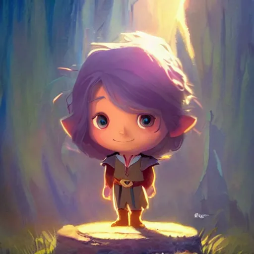 Image similar to a wholesome animation key shot of cute chibi lord of the rings, colorful, pixar and disney animation, sharp, very detailed, high resolution, key art by greg rutkowski, bloom, dramatic lighting