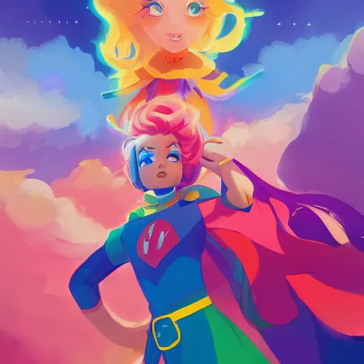 Image similar to hero world rainbow brite, behance hd by jesper ejsing, by rhads, makoto shinkai and lois van baarle, ilya kuvshinov, rossdraws global illumination