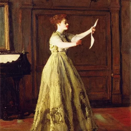 Image similar to actress rehearsing by alfred stevens