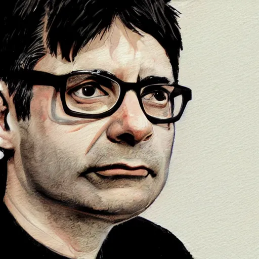 Image similar to steve albini, illustration, by pamela colman smith